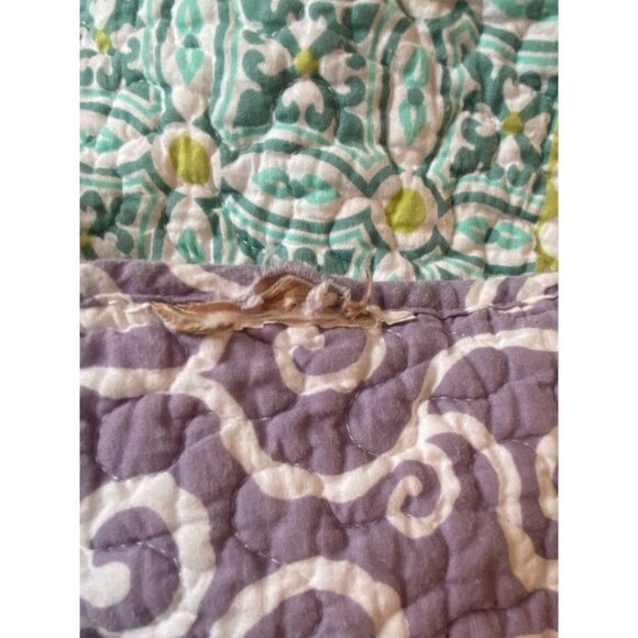 Soft Surroundings Positano Queen Quilt 100% Cotton 86"x86" Reversible Boho Flora - Picture 5 of 5